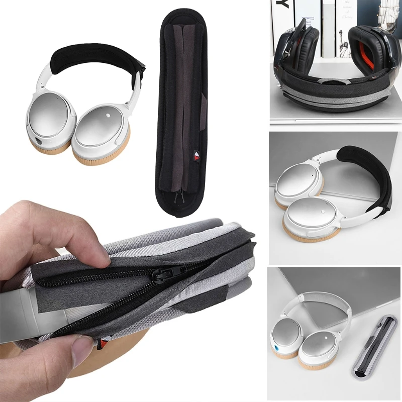 high quality Universal Full Closure Headphone Headband Cover Zipper Cushion Protective Cushion protection pad Head beam cover