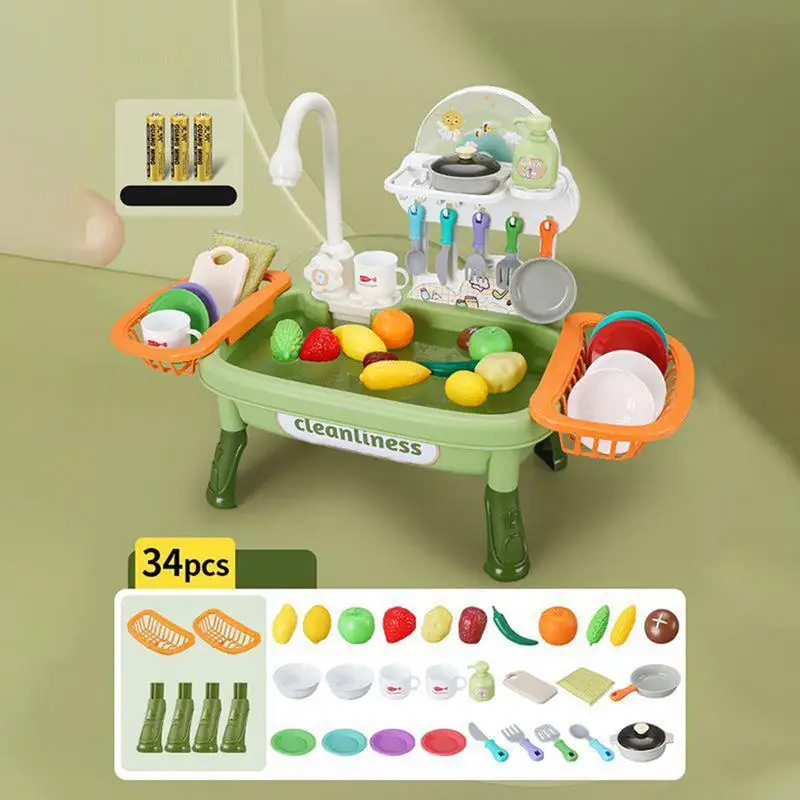 Kitchen Sink Toy For Kids Electric Sensory Water Toy Role Play Sink With Running Water Realistic Kitchen Set Toys Educational