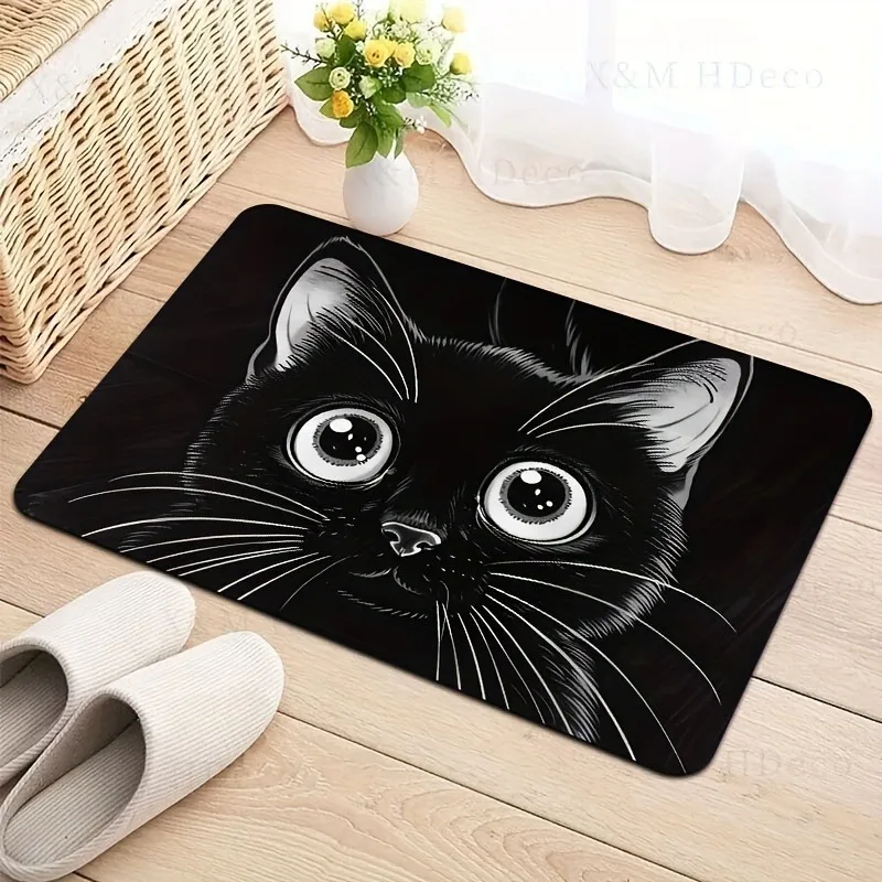 

1PC Cat Kitchen Rugs Non-Slip Home Door Mats Pop design Bathroom Rugs Bath Mat Carpet for Home Sink Laundry Decor