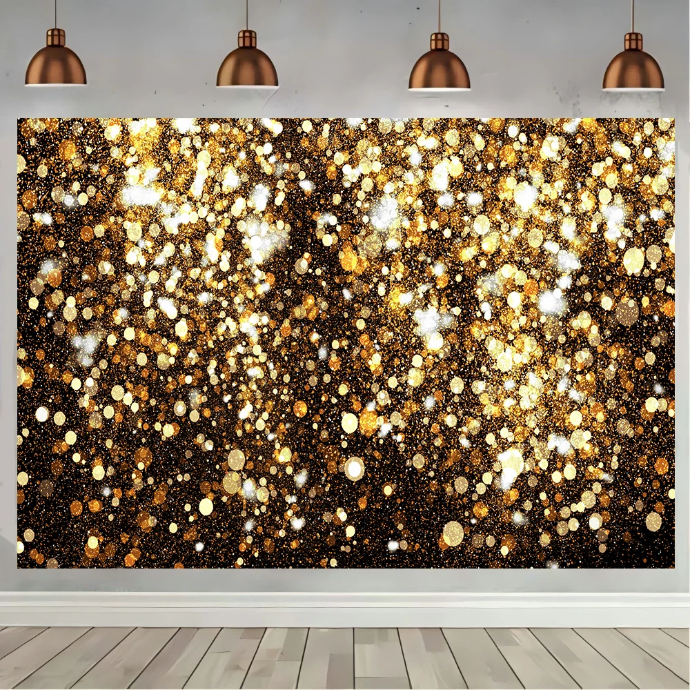 Dreamy Glitters Light Bokeh Shiny Golden Party Backgrounds Birthday Wedding Baby Shower Backdrops Decor Portrait  Photocall Prop