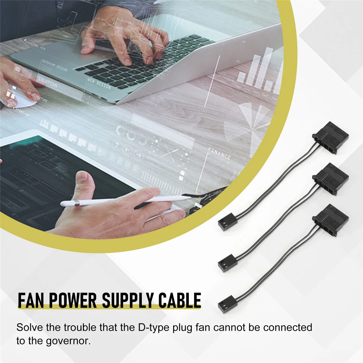 SMIEA 5Pcs IDE to 3 Pin Fan Power Cable Molex D Plug Power to 3 Pin Connector Computer PC Cooling Convertor Cable