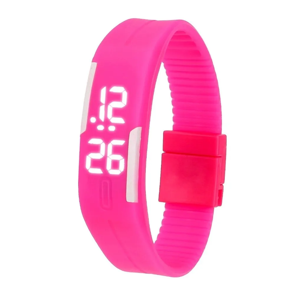 Fashion Digital Display LED Watch Silicone Strap Waterproof Kids Wristwatch Soft Kids Wristband