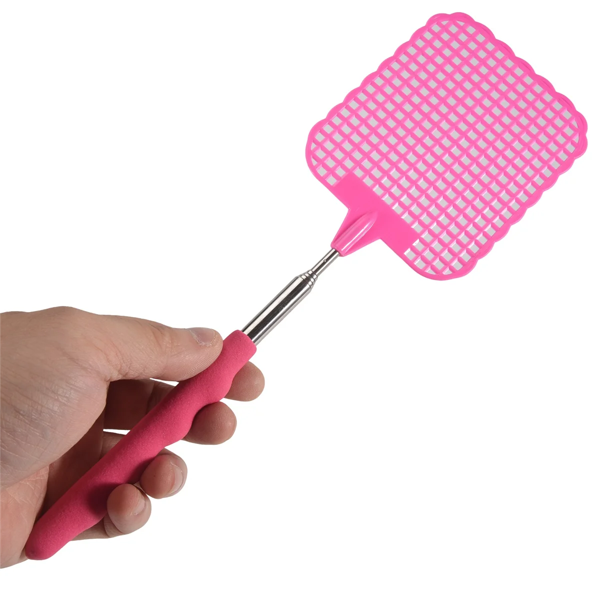 M04K Flyswatter 플라이 태퍼 모기 곤충 파리채 최대 73cm 핑크색