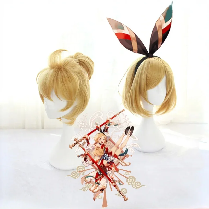 Rin / Len Short Blonde Heat Resistant Hair Cosplay Costume Cap cosplay Anime Characters Dress Up Wig Short Wig Track Wig Cap