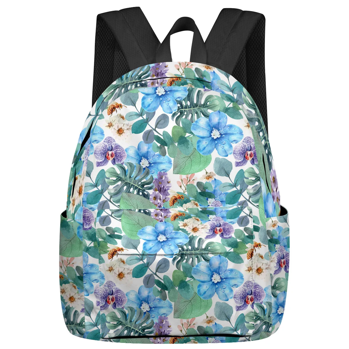 

Plant Flower Bee Watercolor Feminina Backpacks Teenagers Student School Bags Laptop Backpack Men Women Female Travel Mochila