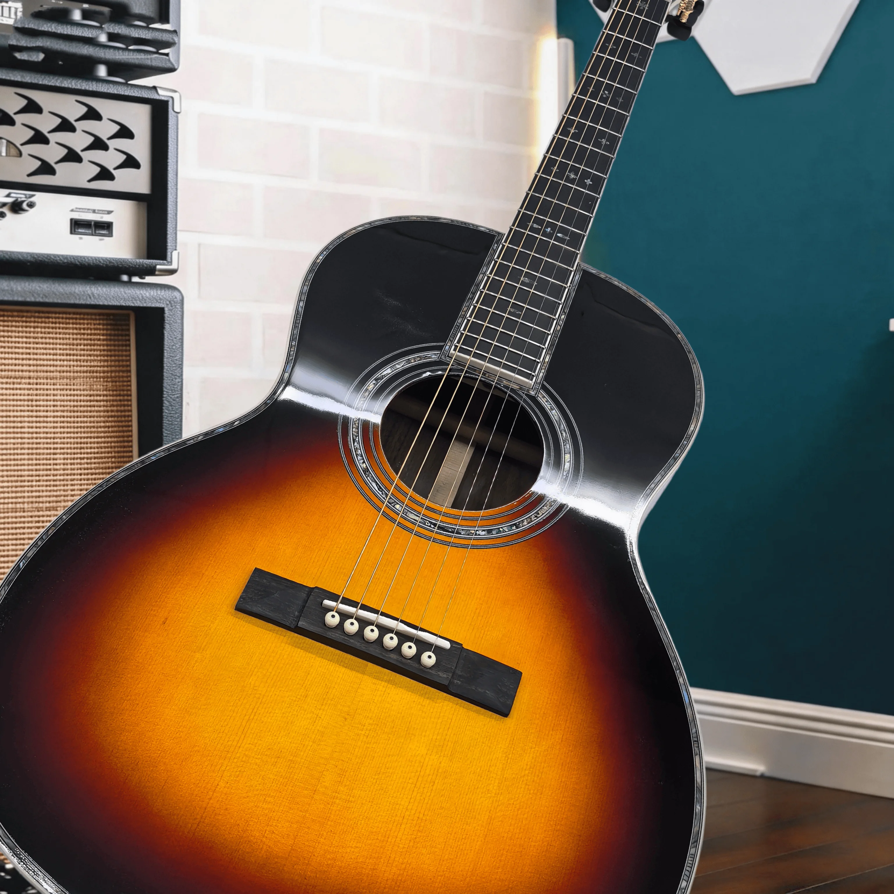 00042VS Color Stripe Spruce Top 6 Strings Acoustic Guitar Rosewood Back Sides Rosewood Bridge 38 Inch Beginner Free Shipping