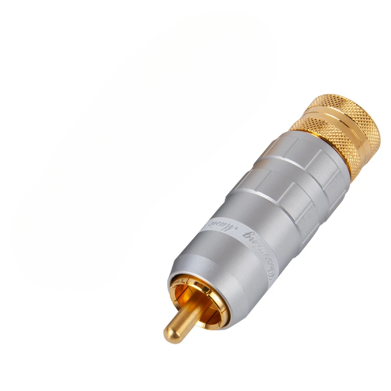 

8016-W-U RCA signal plug, pure copper gold-plated lotus, original and genuine.
