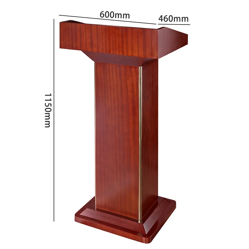 Modern MDF Rostrum Durable Mahogany Sapele Material Lectern Desk/Speech Table/Church Podium for Mall School Hotel Hospital Use