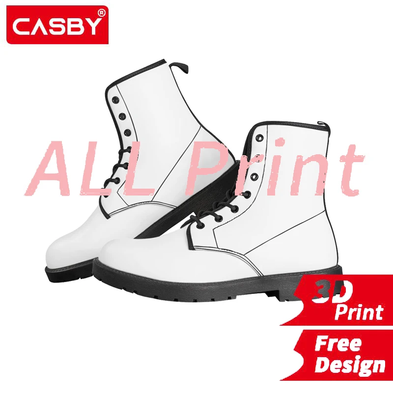 

2023 New Men's Martin Boots Women's Boots Outdoor Wearable Fashion Lace-up Sleeve Round Toe Shoes 3D Printing DIY Custom Logo