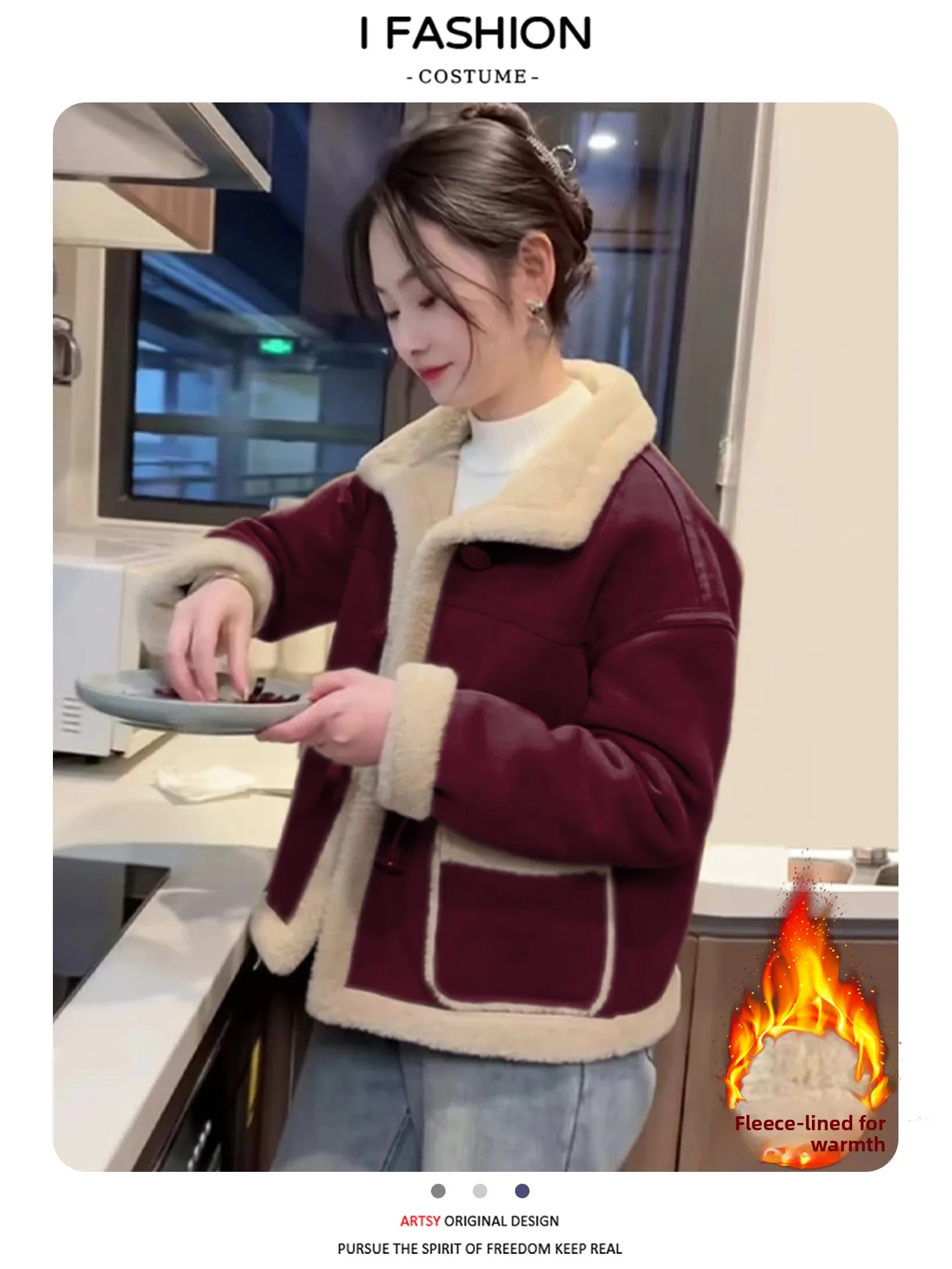 เสื้อแจ็คเก็ตผู้หญิงสำหรับฤดูหนาว ไซส์ใหญ่ บุขนเฟอร์ อุ่นสบาย สไตล์ลำลอง อเนกประสงค์ ผ้าฝ้ายผสมขนเป็ด เหมาะสำหรับใส่เดินทางหรือ...