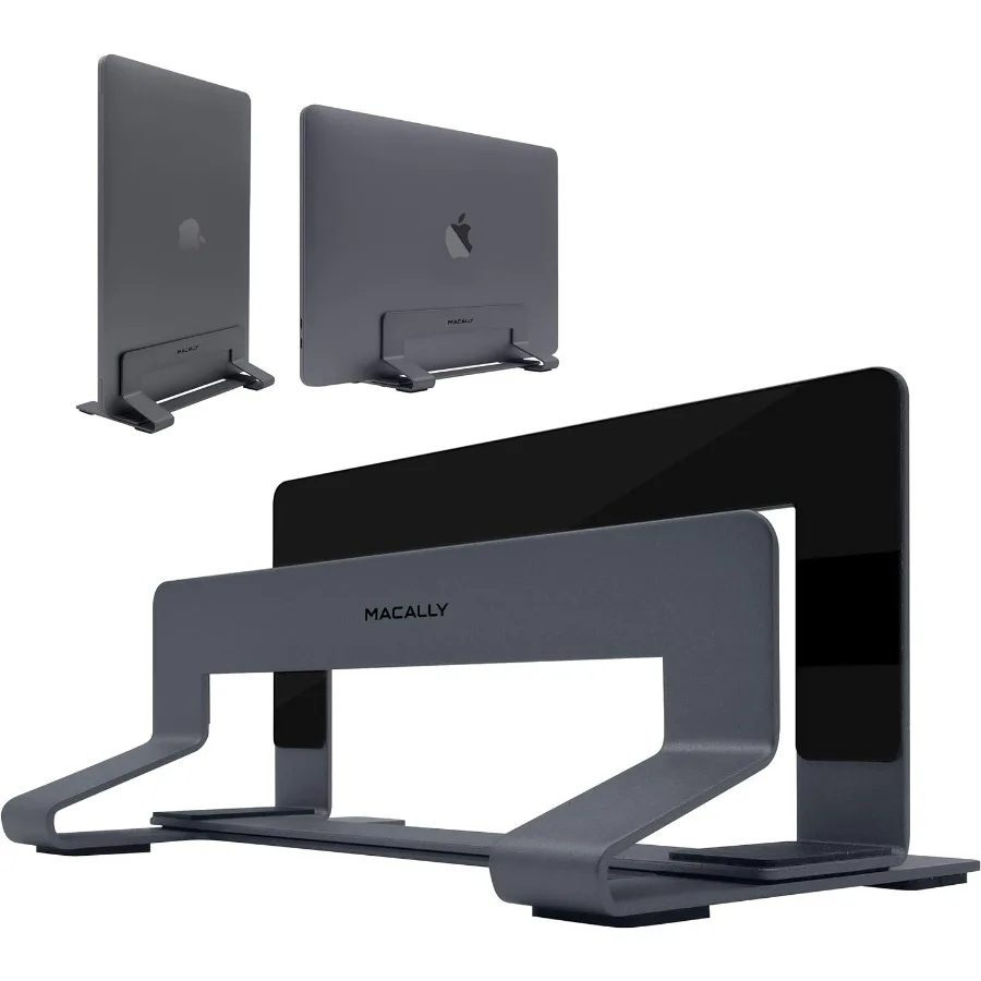 

Macally Vertical Laptop Stand for Desk | Laptop Holder Vertical | MacBook Stand Pro Air Save Space and Improve Airflow with Clo