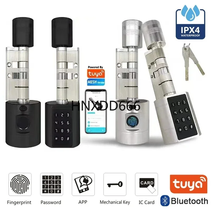 Electronic Smart Door Lock with Fingerprint, Digital Keypad, Key Card, Remote Control, Adjustable Home Security System