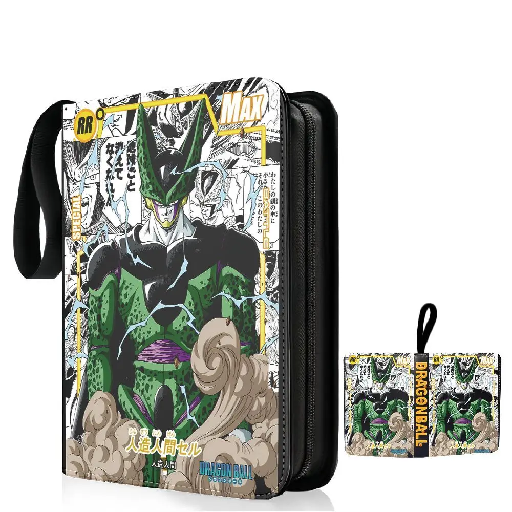 لعبة دراغون بول بطاقة الموثق 9 جيب حامل بطاقة التداول أنيمي بطاقة الموثق مع 50 صفحة داخلية سستة حامل ما يصل إلى 900 بطاقة