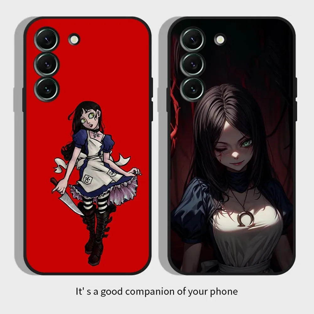 Game A-Alice Madness R-Returns Phone Case for SamsungS24,S23,S22,S21,S20 Ultra Pro S10,S30Plus,20 Ultra Black Cover