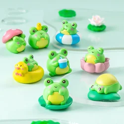 8pc Funny Cute Holiday Frog Animal Car Decoration Pvc Craft Miniature Figure Tiny for Bonsai Microlandscape Fairy Garden Decor