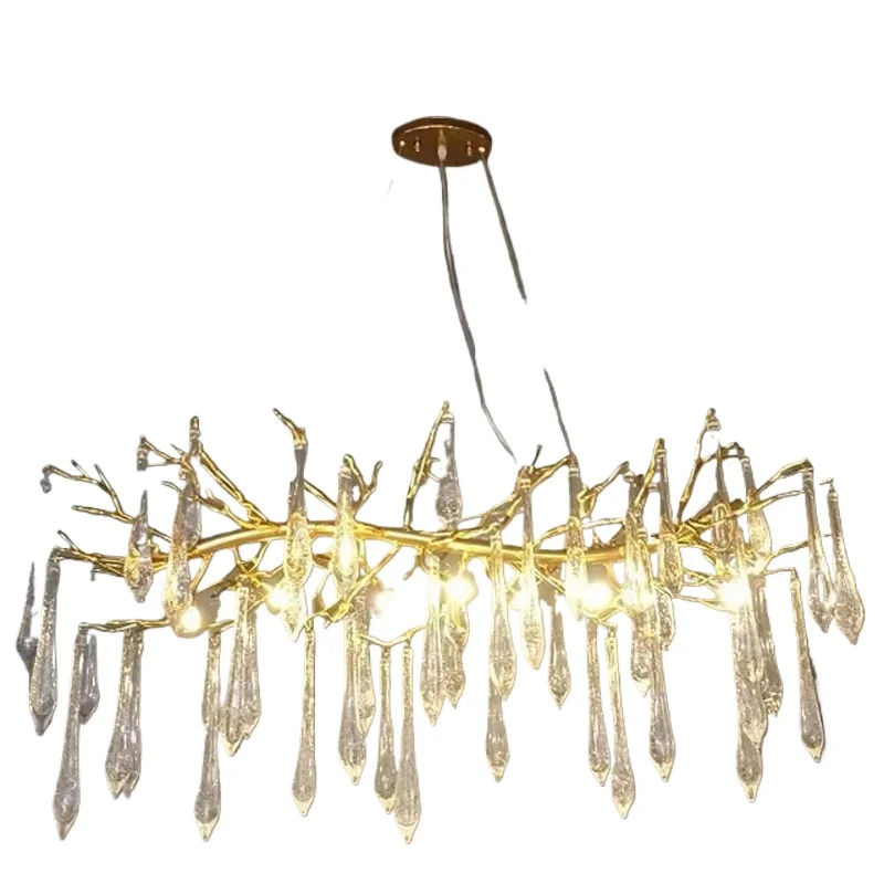 

Restaurant decoration Hotel wedding crystal glass chandelier Large rectangular chandelier