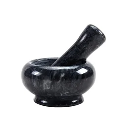 Grinding Bowl Marble Mortar and Pestle White Marble Grind Herbs Spices Garlic Mills for Grinding and Crushing Kitchen Essential