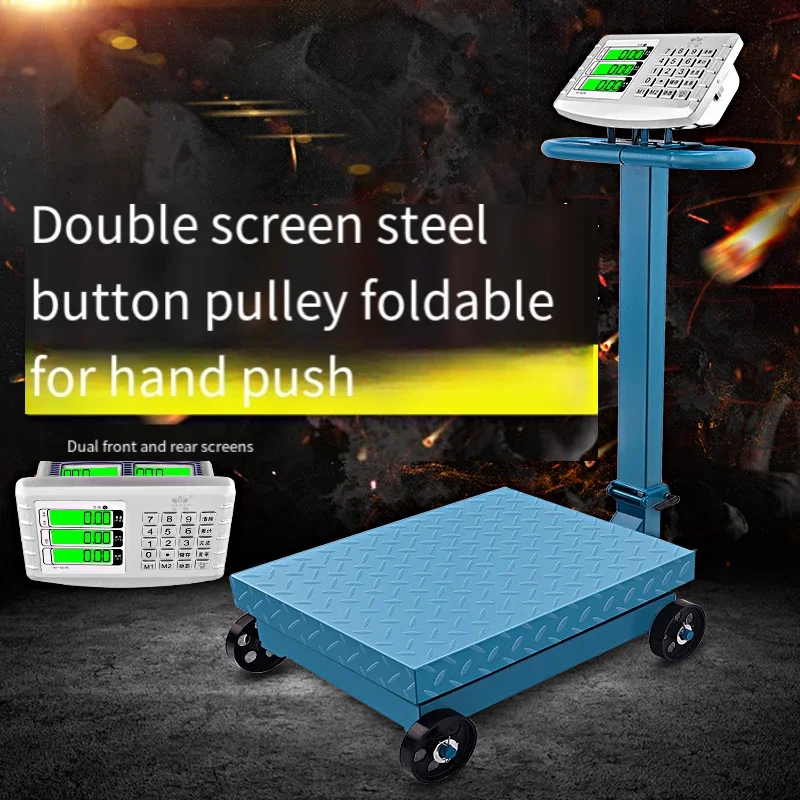 Hand push with wheels 600 folding scales Electronic table scales 300kg Pricing scale 500kg folding