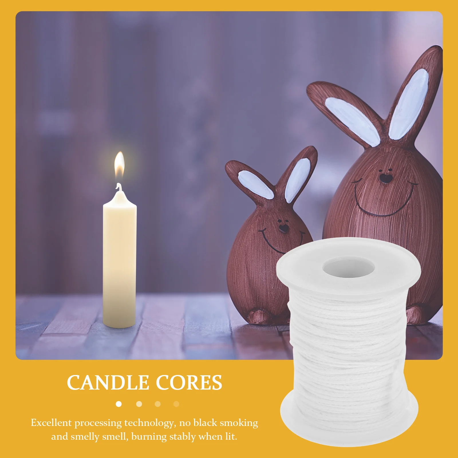 

2Pcs Cotton Wicks Braided Smokeless String Spools for DIY Making Cotton Wick Rope Suitable for Pillar Taper Tea