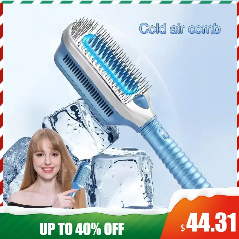 New Cold Hair Comb Straightener Curling Iron Negative Ion Cold Air Conditioner Suitable for All Hair Types Portable Styling Tool