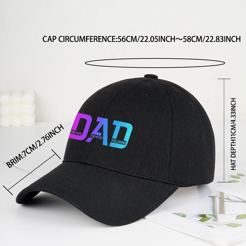 Colorful Gradient DAD Print Baseball Cap  Adjustable Size  Men's Everyday Wear  Father's Day Gift  Camping, Fishing, Sports