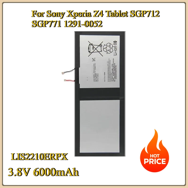 

New 3.8V 6000mAh Replacement Battery LIS2210ERPX LIS2210ERPC for Sony Xperia Z4 Tablet SGP712 SGP771 1291-0052