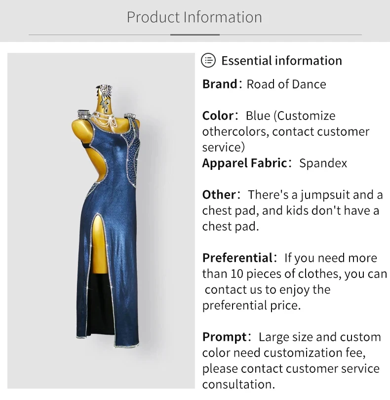 Lateinamerikanisches Tanzkleid, Damen-Wettkampfanzug, Mädchen-Ballroom-Samba-Kostüm, neue, elegante, lange Kleidung, sexy amerikanische Party-Outfits – Detail 3