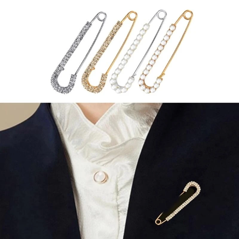 4 قطعة دبوس بروش مزخرف سبائك اللؤلؤ بروش كليب المرأة فساتين راقية كليب لسترة شال وقبعة الديكور