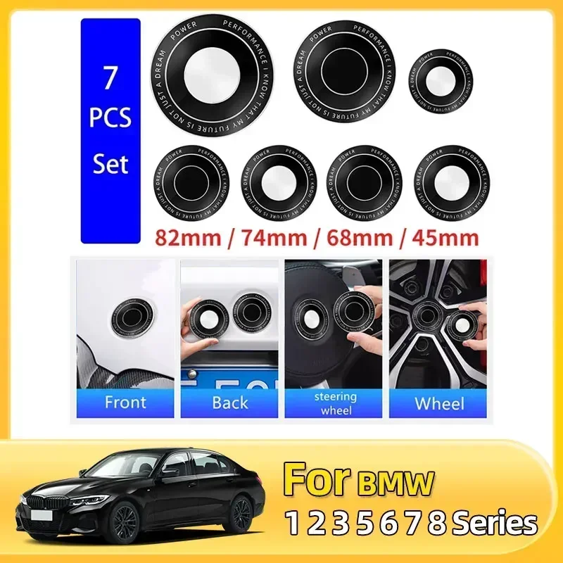 

7pcs 45mm 68mm 74mm 82mm Car Logo Front Hood Emblem rear boot badge for BMW E28 E32 E43 E52 E53 E63 E64 E93 E94 E87 F10 F20 F30