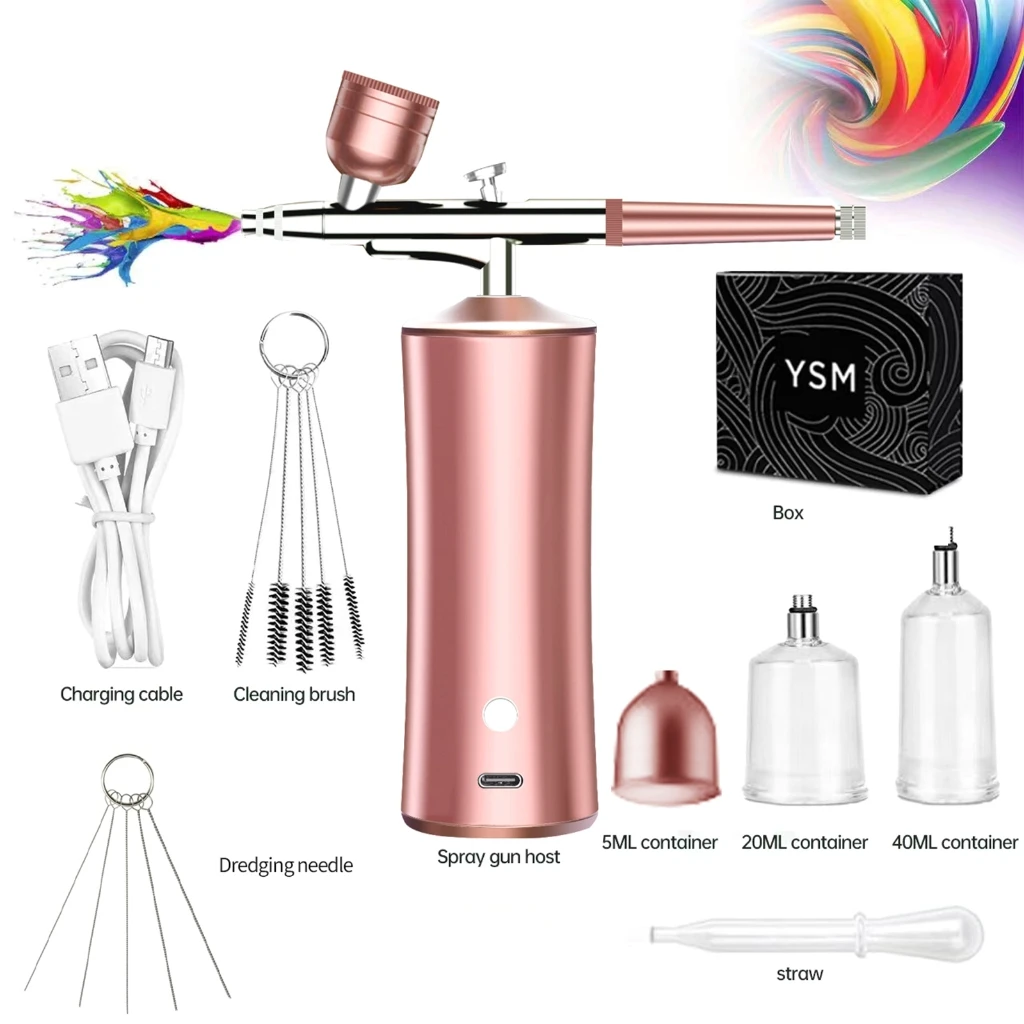 Wireless Airbrush Set with Compressor Handheld Airbrush Kit Auto Handheld Air Brush Guns Sets with 0.3mm Nozzle  Dropship