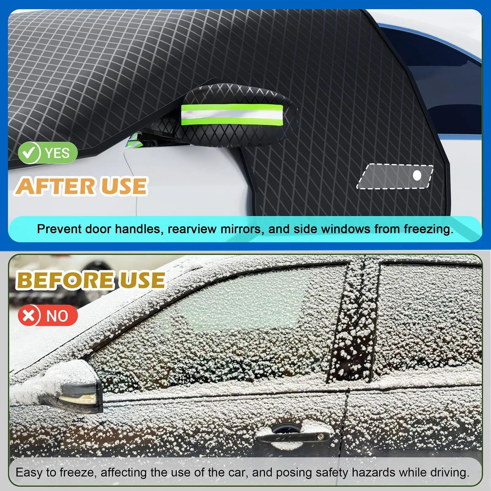 Auto Windshield Snow Cover 263x117cm Heavy Duty Waterproof Protector Weatherproof Glass Sun Visor Anti Freeze Car Accessories