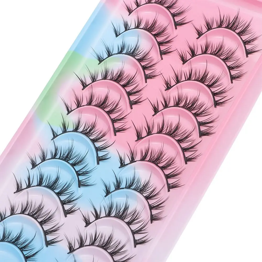 Beauty 3D Silk Fiber False Eyelashes Natural Makeup Thick Cross Eye Extension Tools Messy Handmade Voluminous Lashes