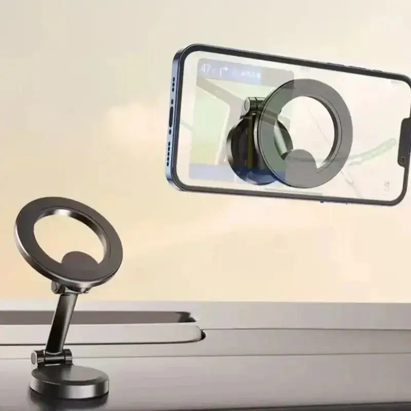 حامل هاتف مغناطيسي قوي - 360 °   حامل سيارة دوار قابل للتعديل مع ملصق خلفي، متوافق مع Magsafe العالمي للهواتف الذكية