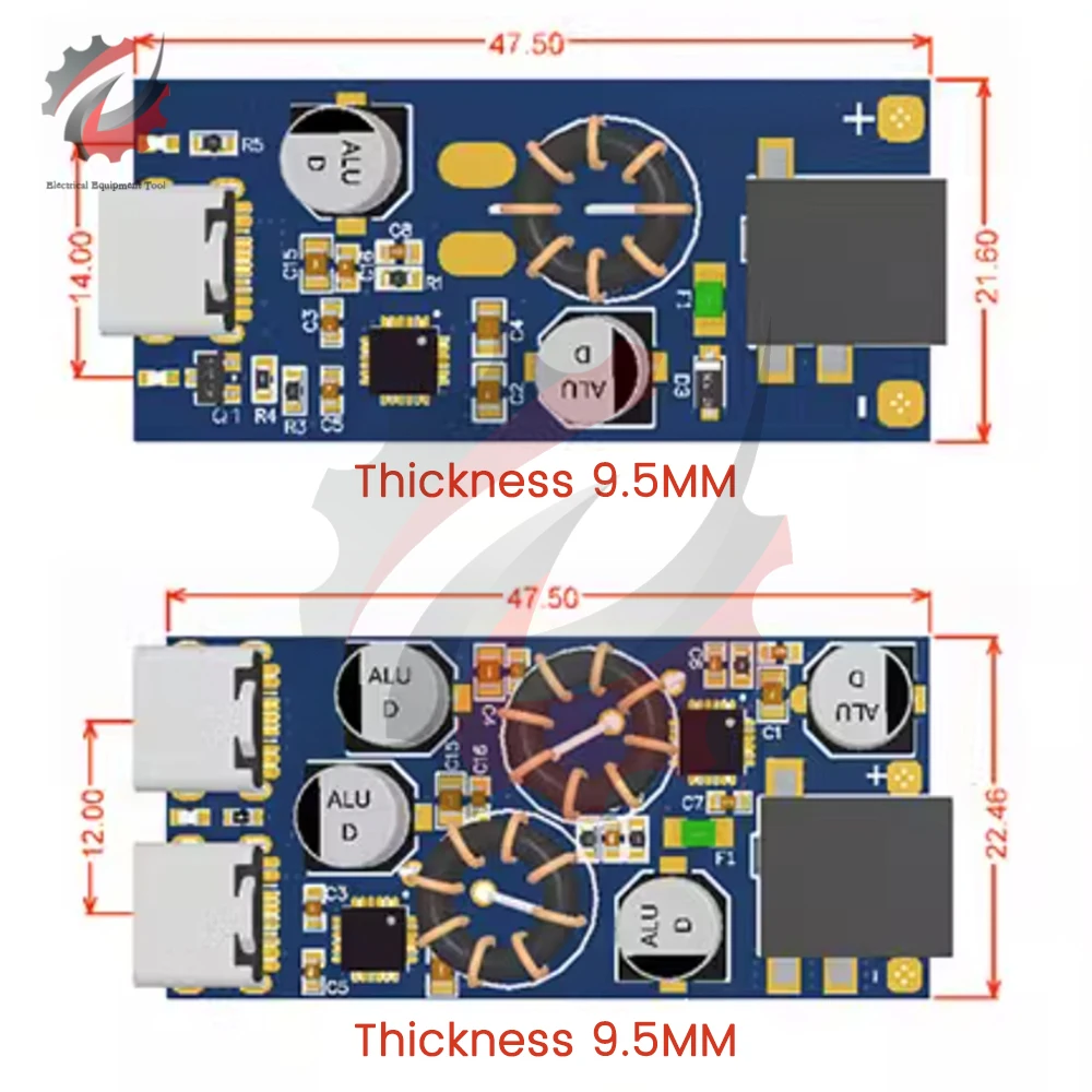 Double USB Type-C QC3.0 QC2.0 Mobile Phone Quick Charge Adapter DC7.1V-32V 3A 30W Step Down Module For Huawei FCP Apple PD