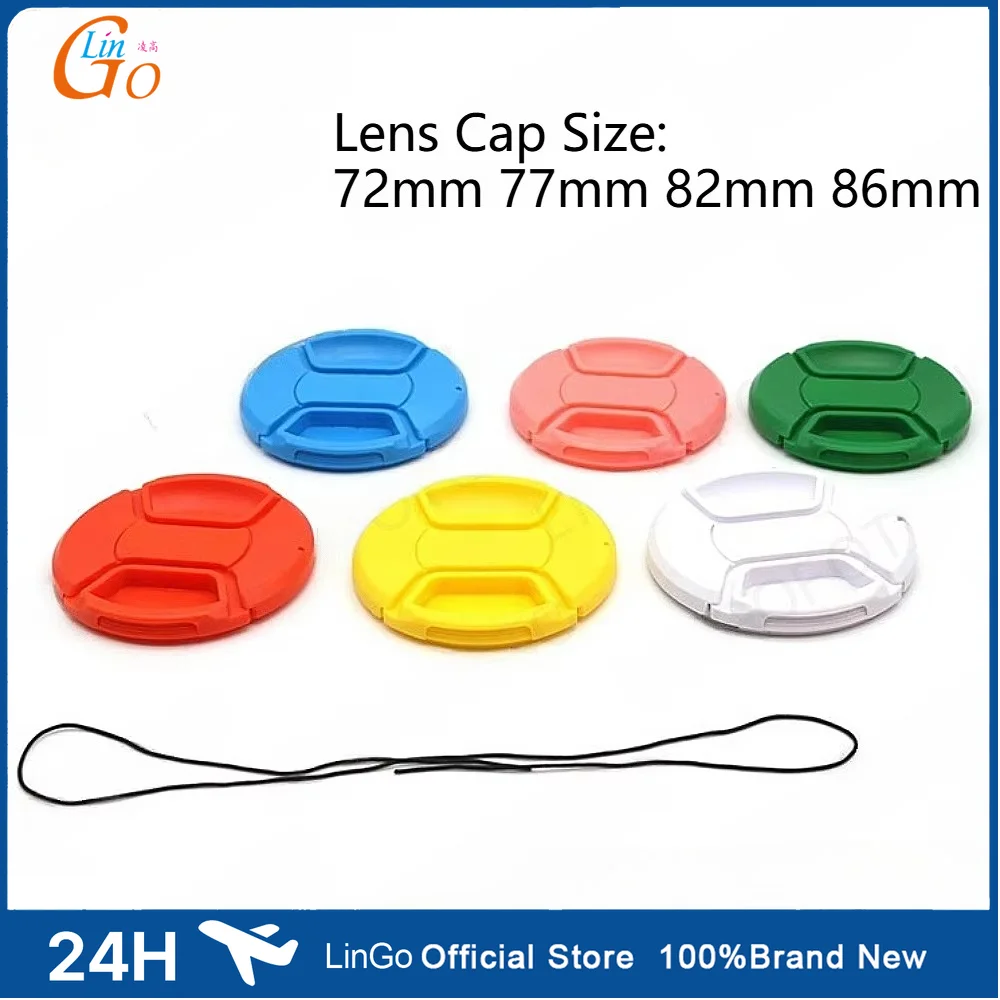 LinGo Center Pinch Snap-On Lens Cap Cover for Digital Single Lens Reflex Camera Accessories,72mm 77mm 82mm 86mm Len Caps