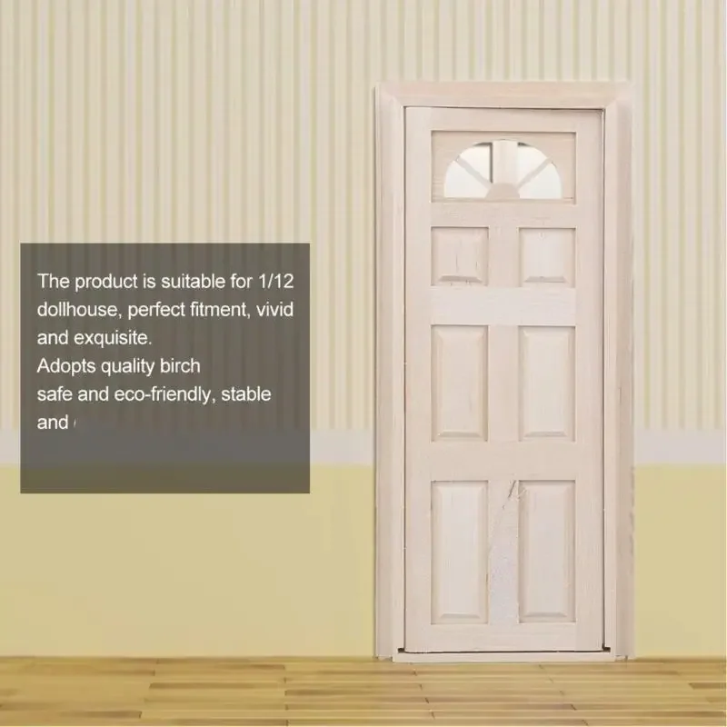 1/12 Nhà Búp Bê Cảnh Phụ Kiện Bằng Gỗ Không Sơn Cửa Hình Vòm Cửa Sổ Mặt Trời Và 6 Bảng Điều Khiển Lớn Lên Thiết Kế Khắc 15UB
