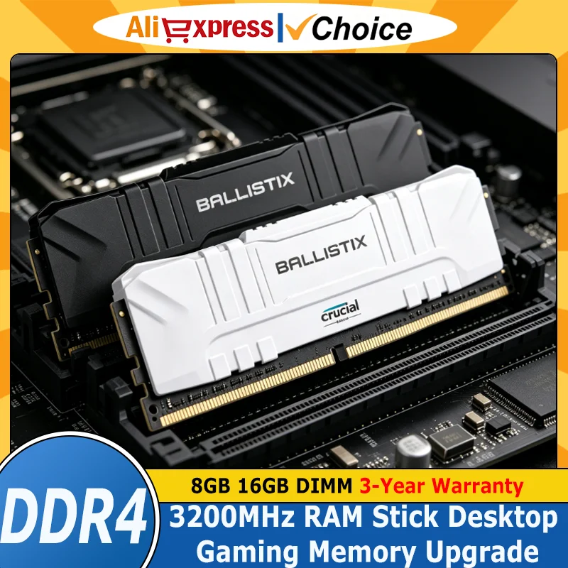 

Crucial Ram Desktop DDR4 8GB 16GB 32GB 3200MHz Ballistix Platinum Game XMP 2.0 Support RAM Stick 3200MHz For Computer Operation