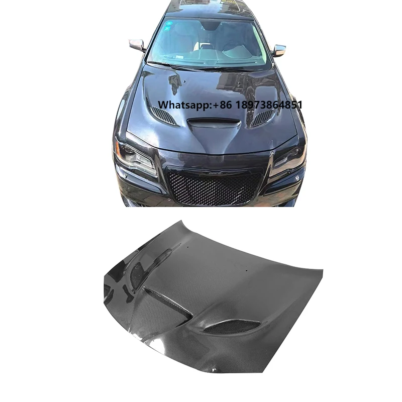 

High Quality Carbon Fiber Engine Cover Hood for Chrysler 300C SRT Carbon Fiber Bonnet Perfect Fitment 13-18