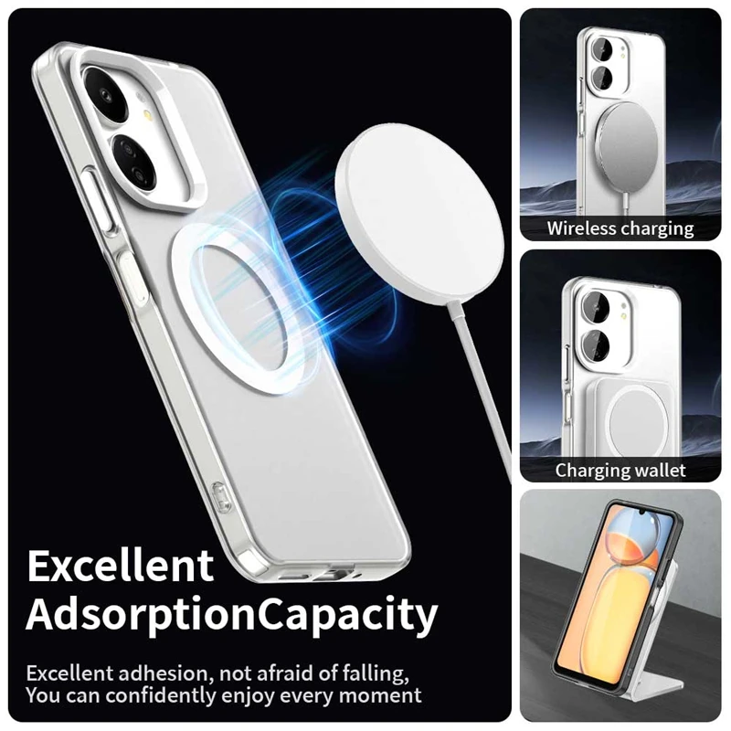 For Xiaomi Poco C65 4G Case Magnetic Wireless Charge Phone Case For PocoC65 Poko Little C65 Pocco C 65 Magsafe Shockproof Cover