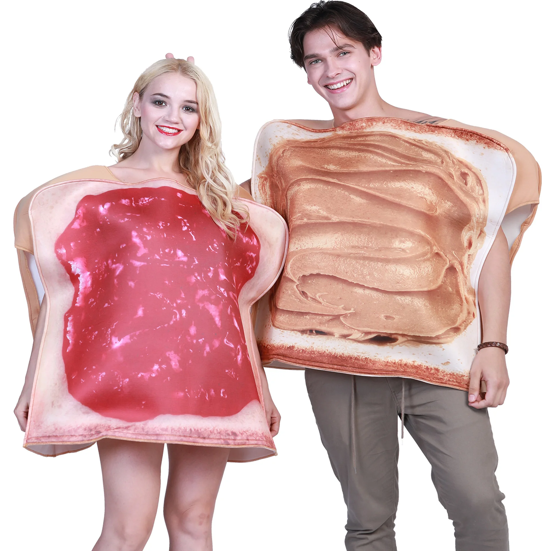 Engraçado casal geléia comida conjunto, festa de Halloween vestir traje