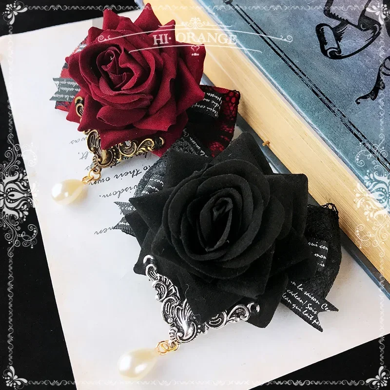Vintage Rose Flower Pair of Shoe Clip Retro Ladies Lolita Detachable Bow Shoe Ornament Fashion Shoe Buckle