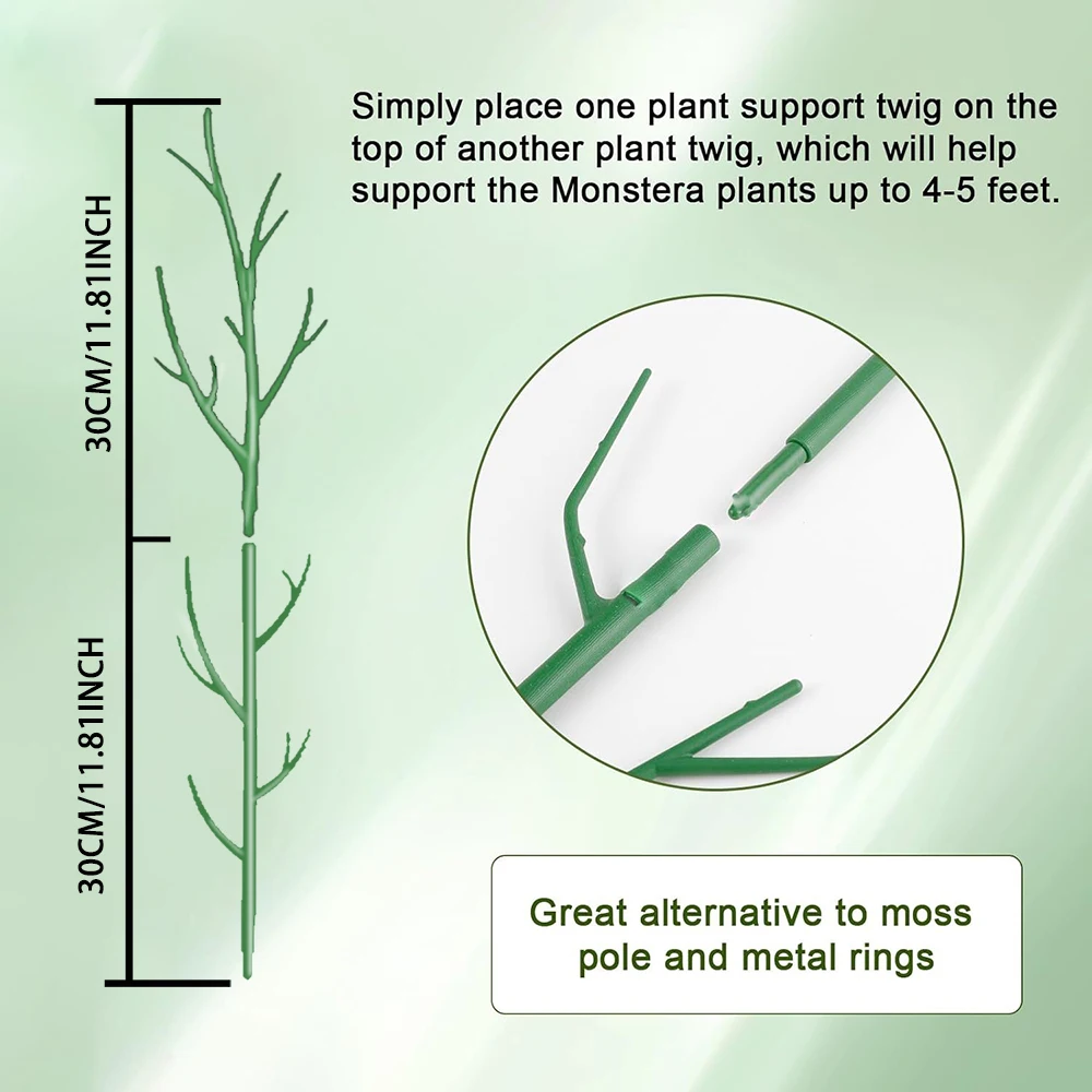 30/60/90cm Twig Plant Support 3pcs Bracket Tree Branch Plants Stakes Detachable Trellis for Garden Potted Flower Moss Pole