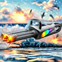 Electric Gatling Water Gun Double Barrel Toy High Speed Long Range Large Capacity Outdoor Blaster for Kids Summer Water Fight