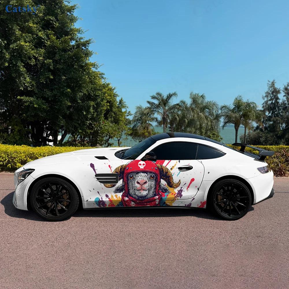 

Baby Cow Hat Colorful Ink Car Vinyl Wraps Decal Self-adhesive PVC Sticker Suitable for Trucks SUV Decor Auto Accessories Gift