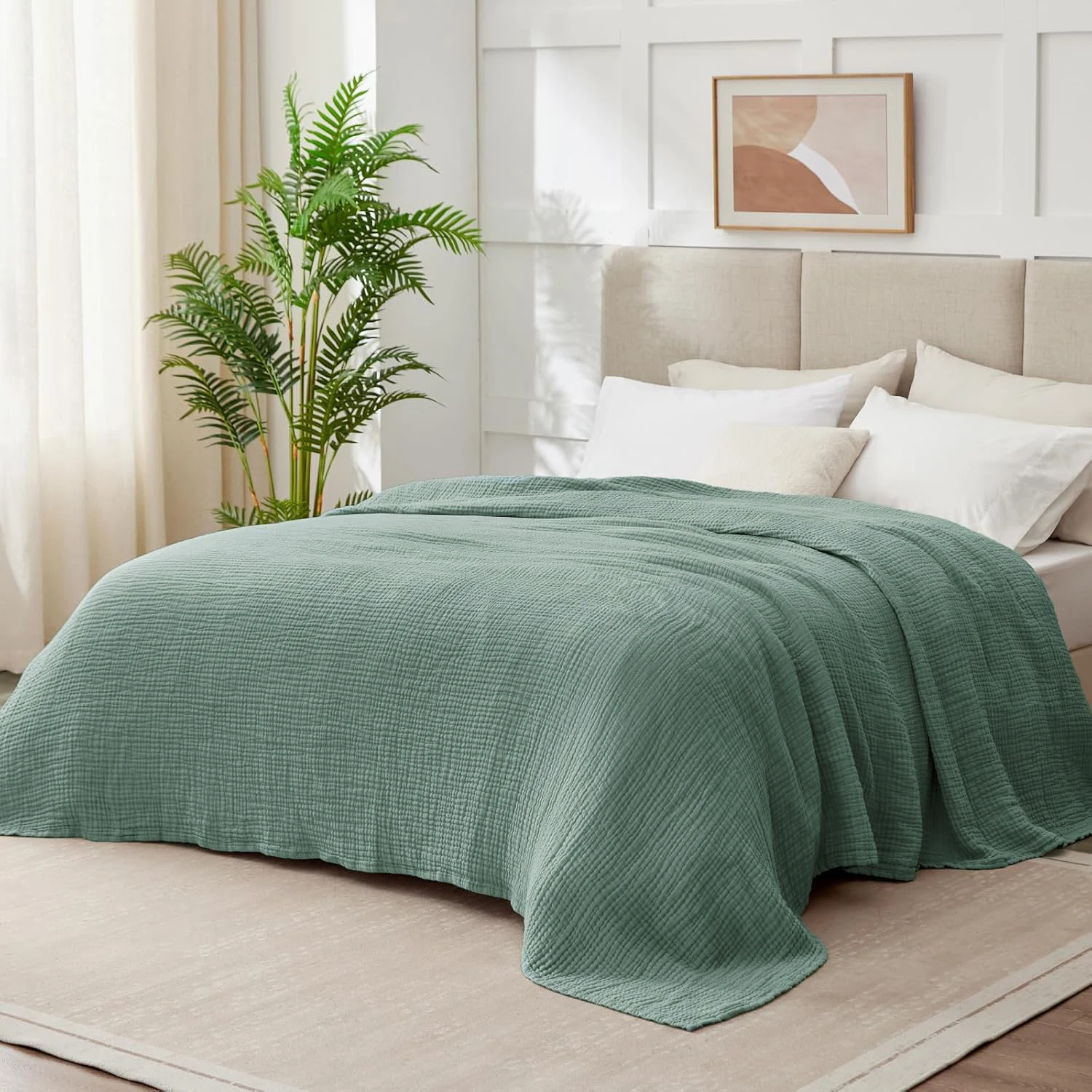 Couverture en mousseline 100% coton, gaze à 6 couches pour canapé de lit, couvre-lit doux et respirant pour adultes toutes saisons