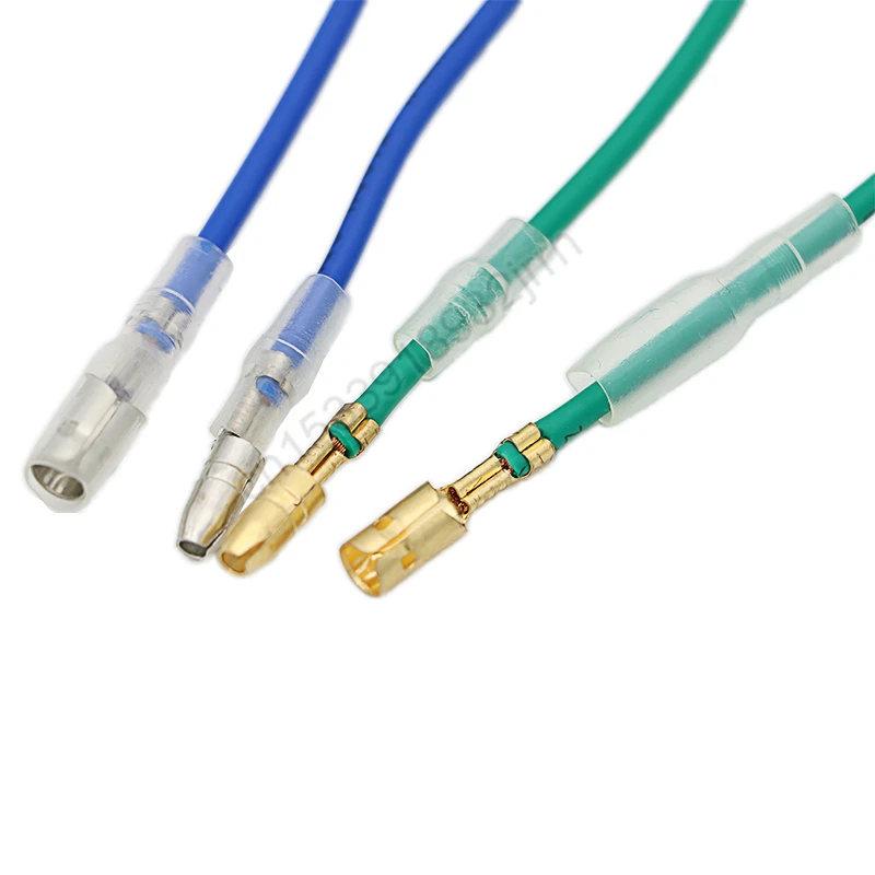 10Pcs 4.0 Bullet Crimp terminal With Transparent/Green Protective Sheath and 16cm Wire  Diameter 4mm Female Male Connectors