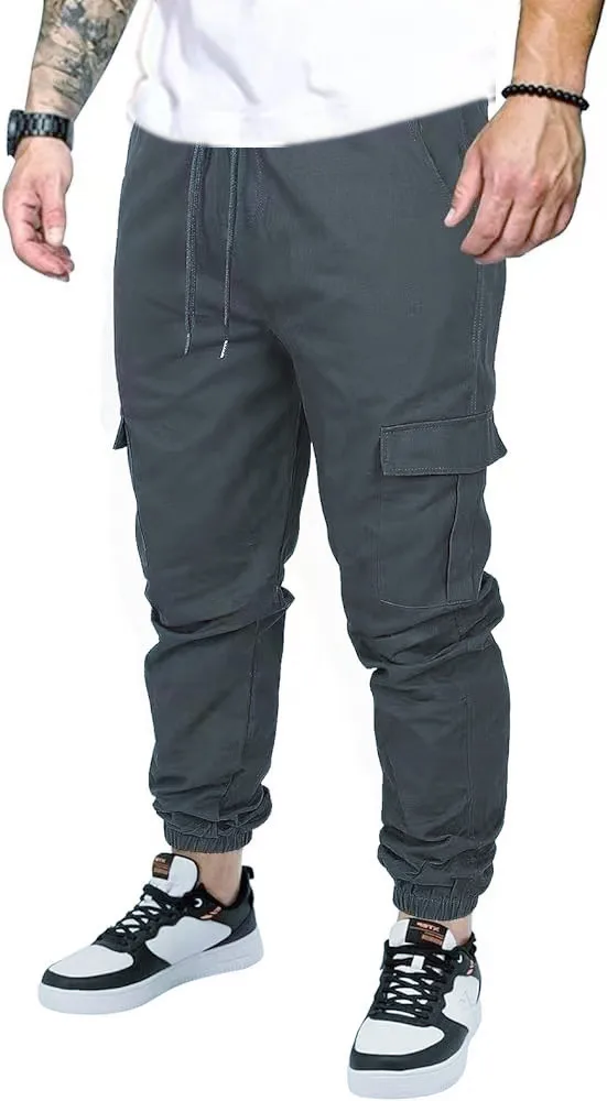 Hot selling men's multi pocket workwear pants, autumn and winter men's sports and leisure pants, trendy outdoor fitness pants