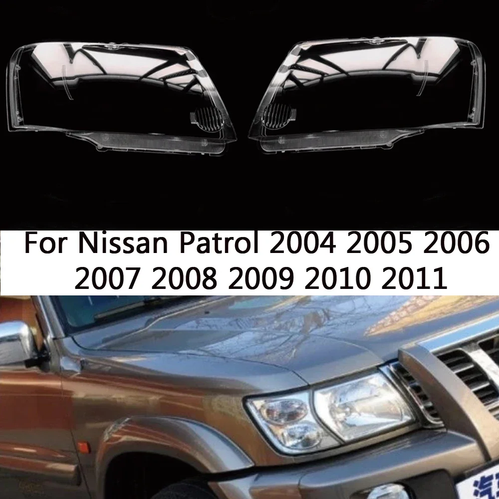 

HTTCY For Nissan Patrol 2004 2005 2006 2007 2008 2009 2010 2011 Headlight Shell Transparent Headlamp Cover Lampshdade Plexiglass