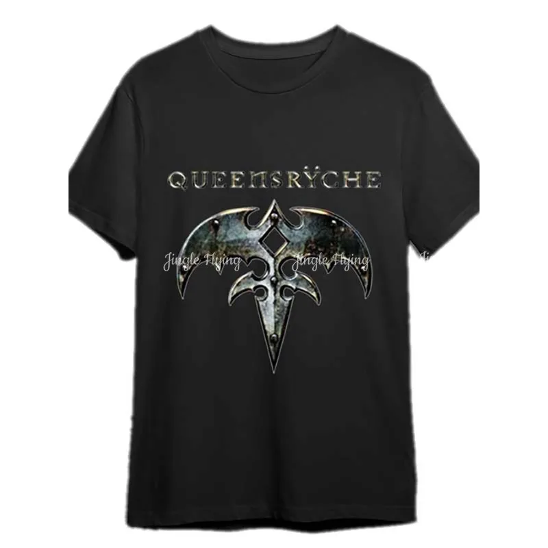 Queensryche Camiseta gráfica para hombre Camiseta casual de algodón de manga corta negra con diseño de ala