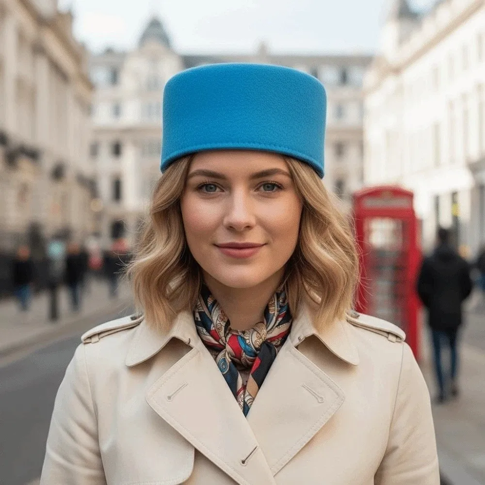 Vintage Looking Pillbox Hat Air Hostess Dome Woolen Top Hat Versatile French Style Airline Stewardess Caps Performances